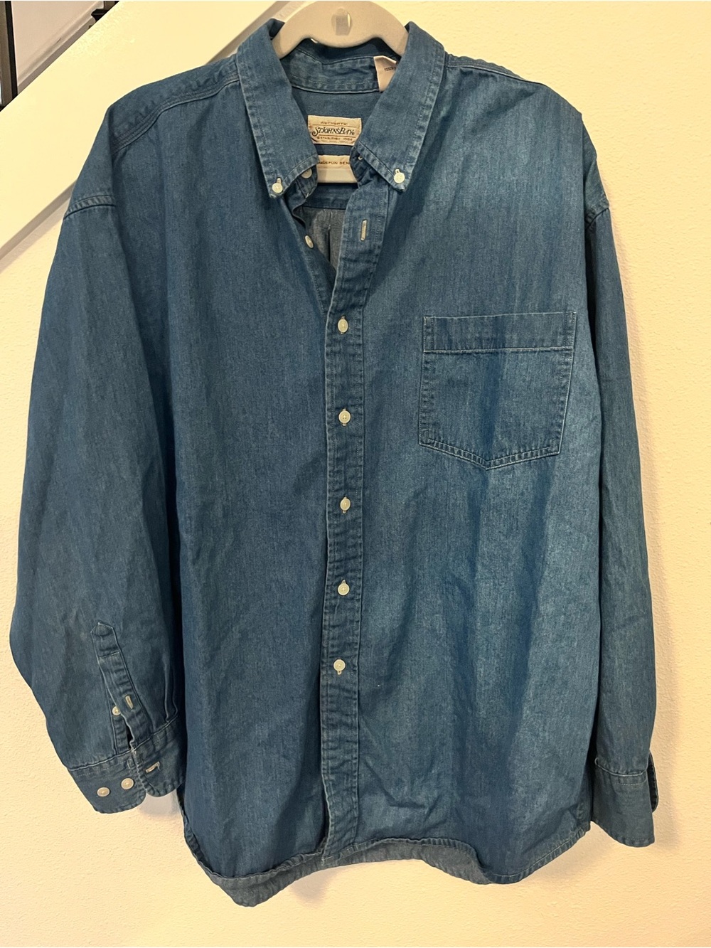 St. John's Bay Men's Denim Button-Down Shirt - Blue